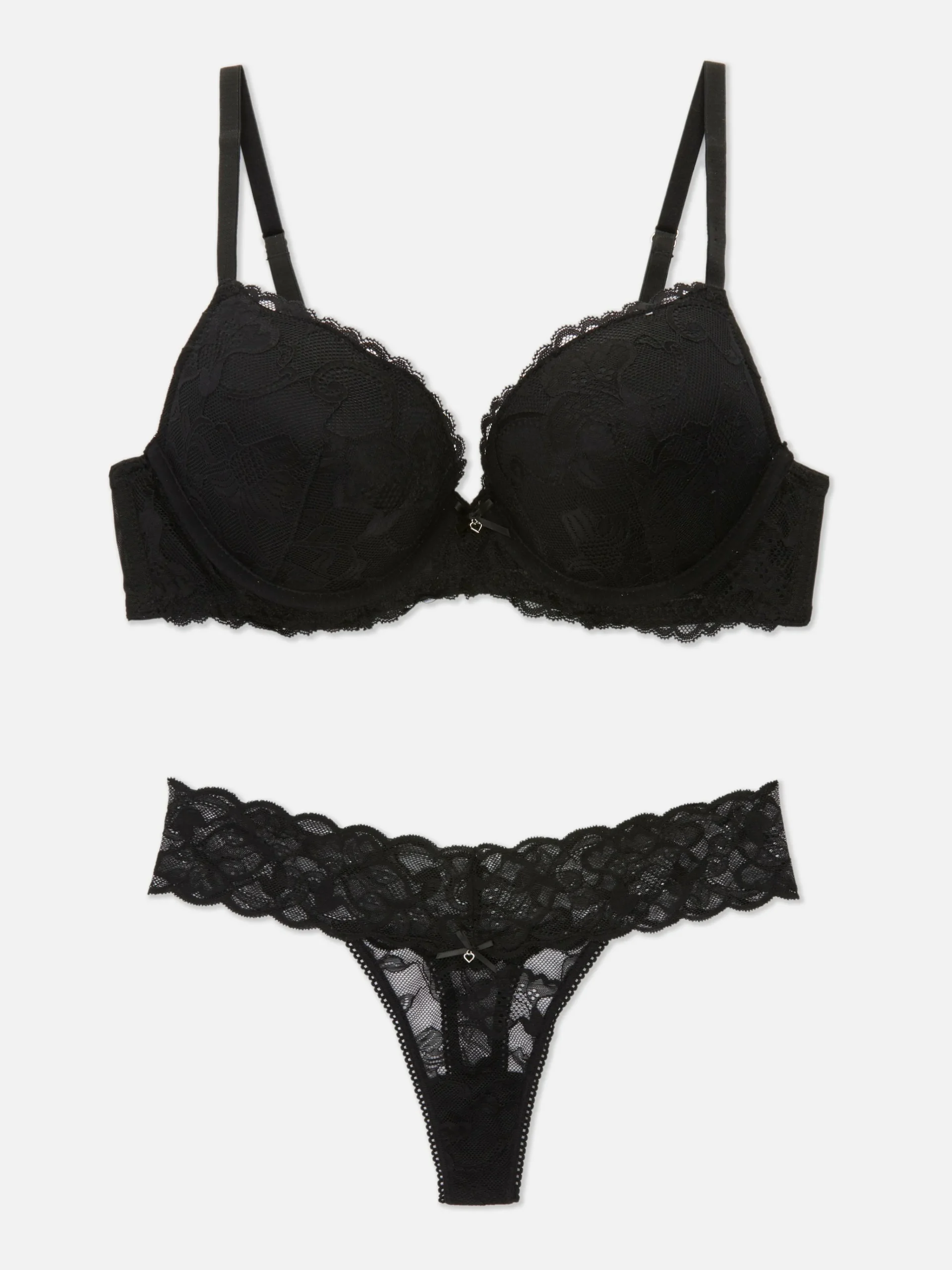 Femme Primark Ensembles Lingerie|Ensemble Soutien-gorge Push-up Et String Dentelle