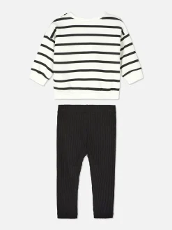 Primark Ensembles Et Tenues|Ensemble Sweat-shirt à Rayures Et Legging Côtelé
