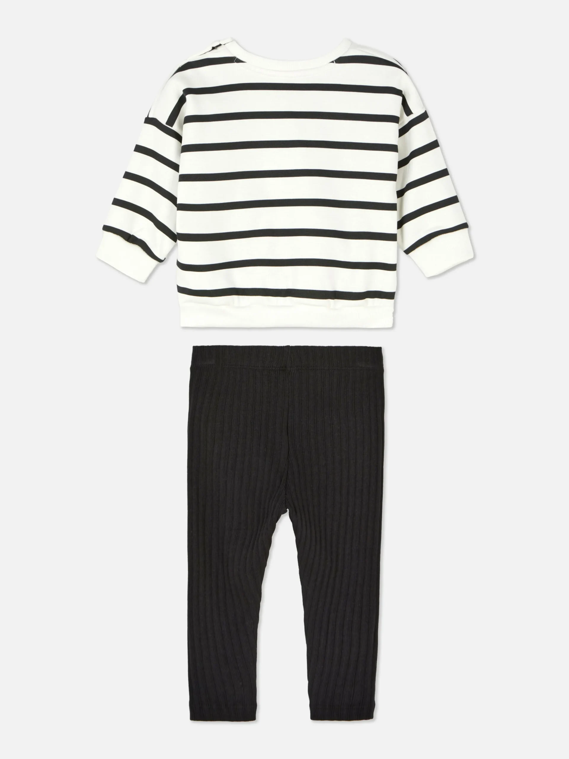 Primark Ensembles Et Tenues|Ensemble Sweat-shirt à Rayures Et Legging Côtelé
