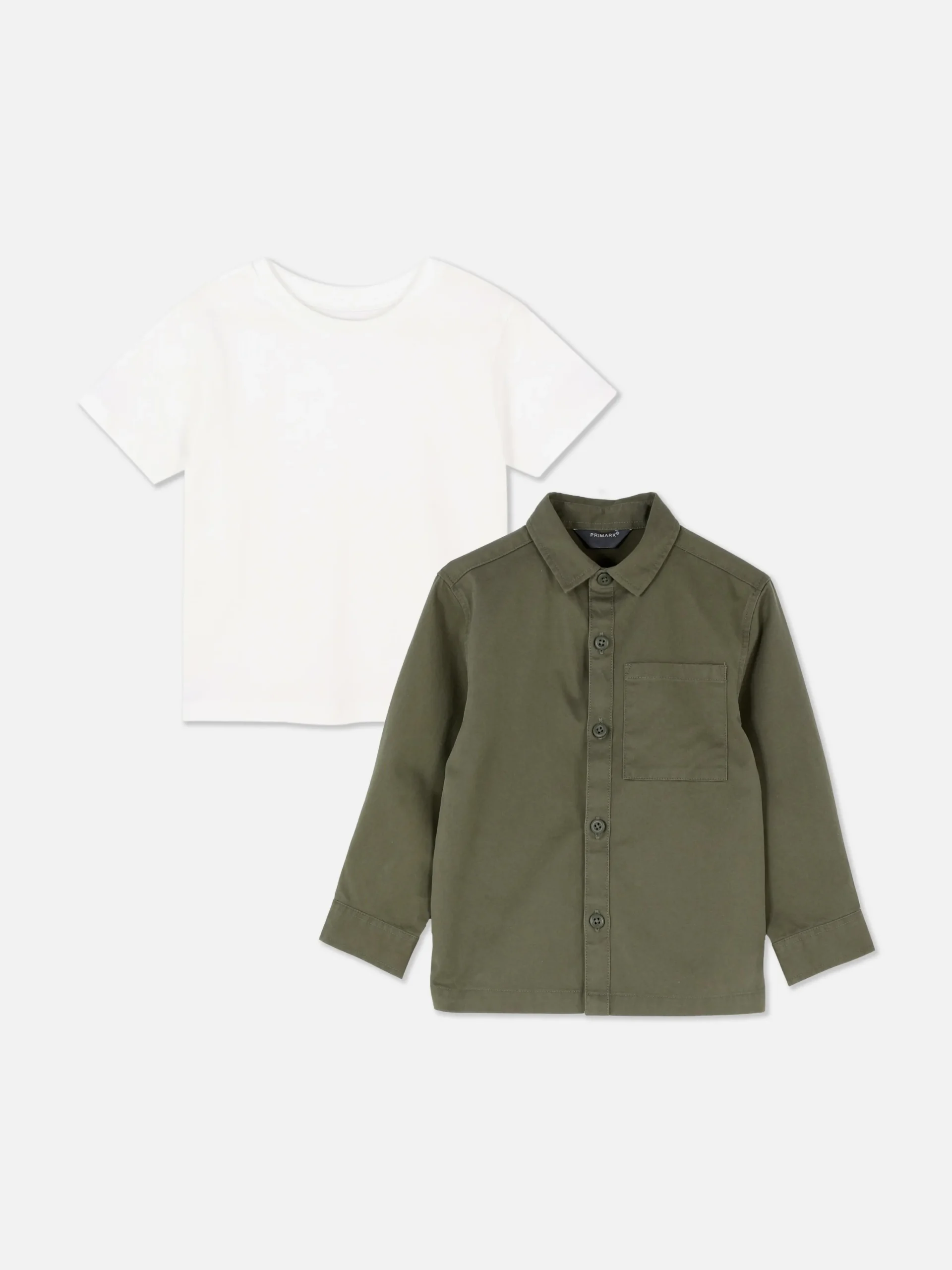 Enfant Primark Hauts Et T-Shirts|Ensemble T-shirt Et Chemise à Manches Longues