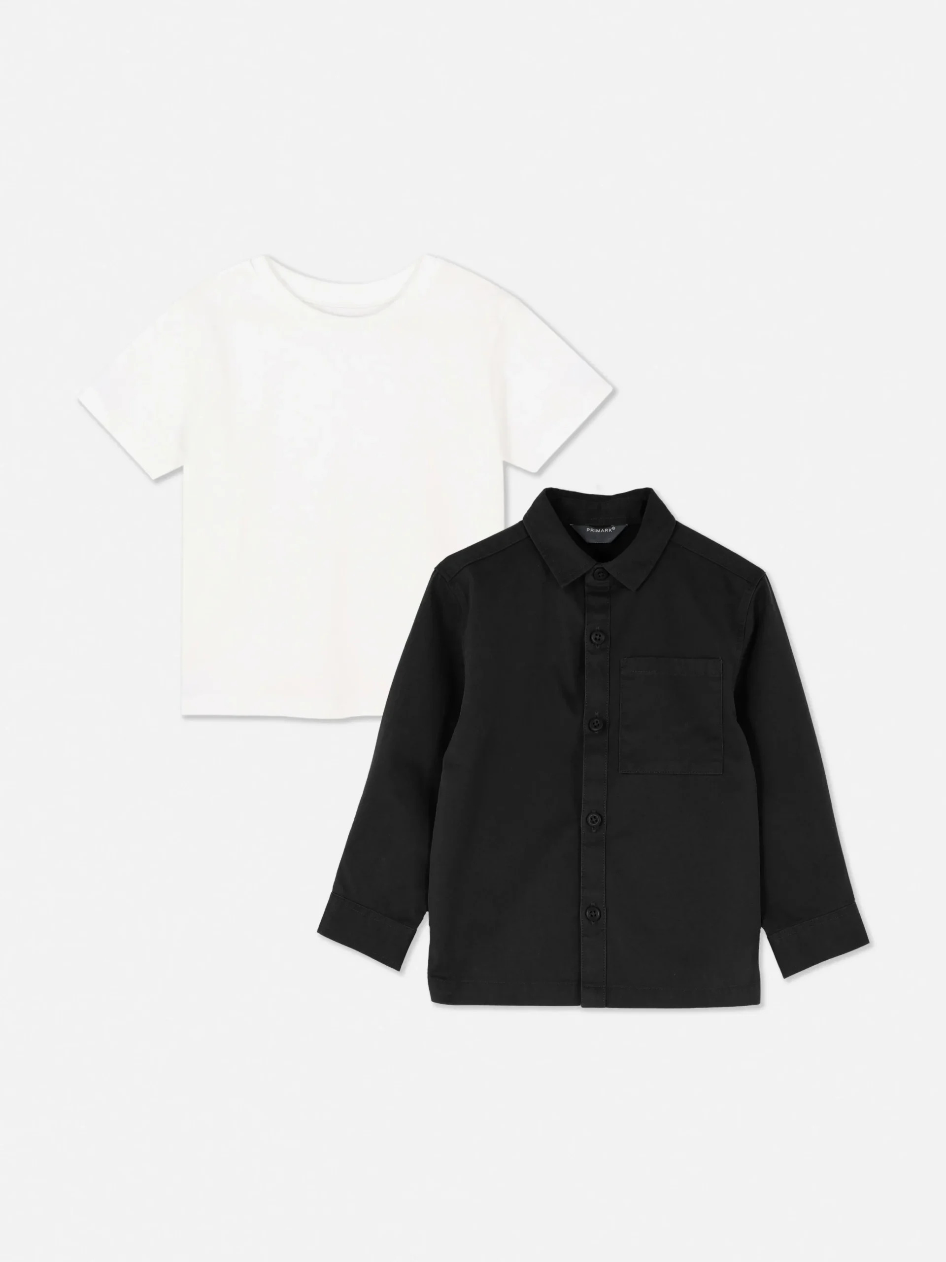 Enfant Primark Hauts Et T-Shirts|Ensemble T-shirt Et Chemise à Manches Longues