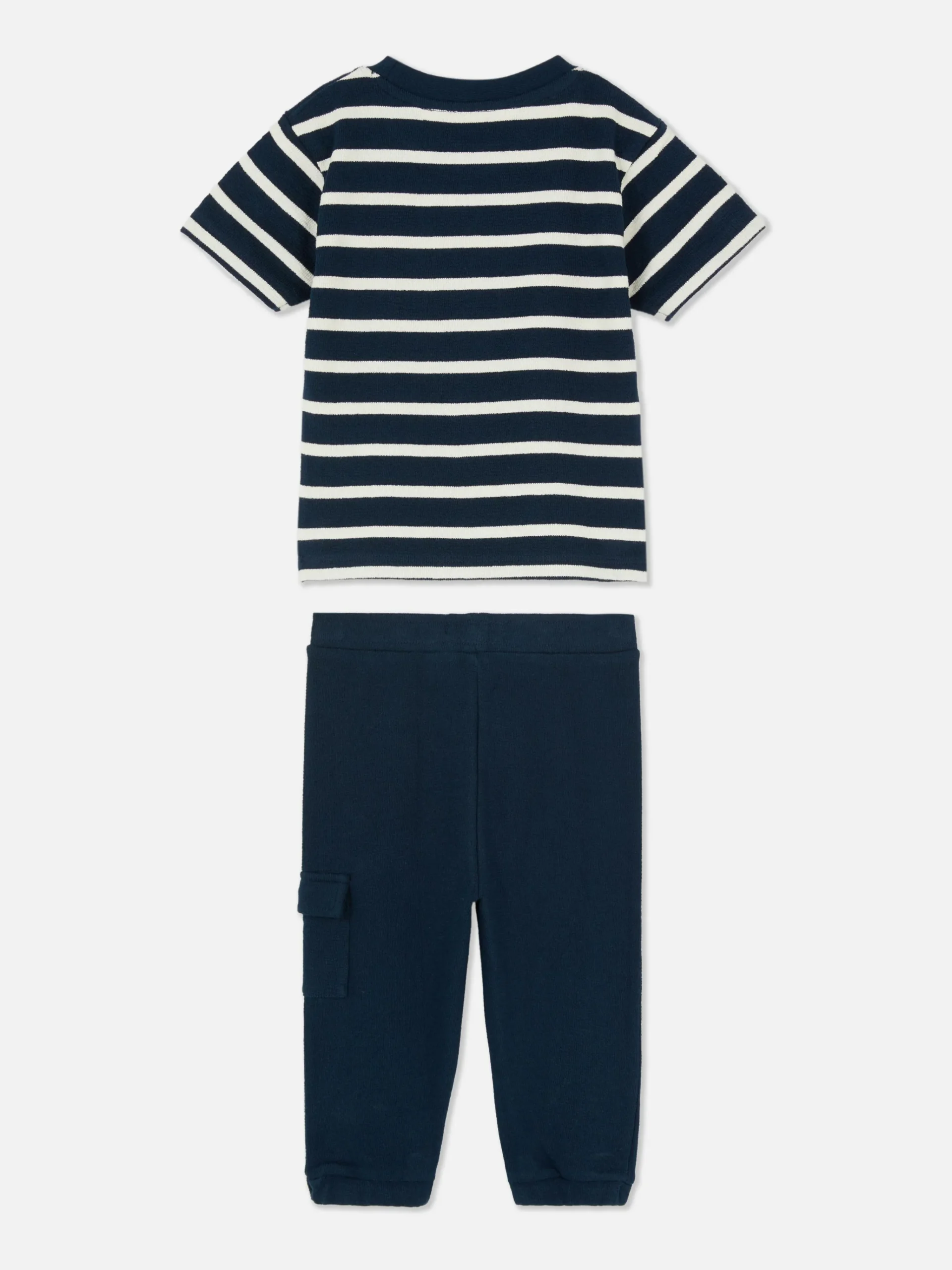 Primark Ensembles Et Tenues|Ensemble T-shirt Rayé Et Bas De Jogging à Revers