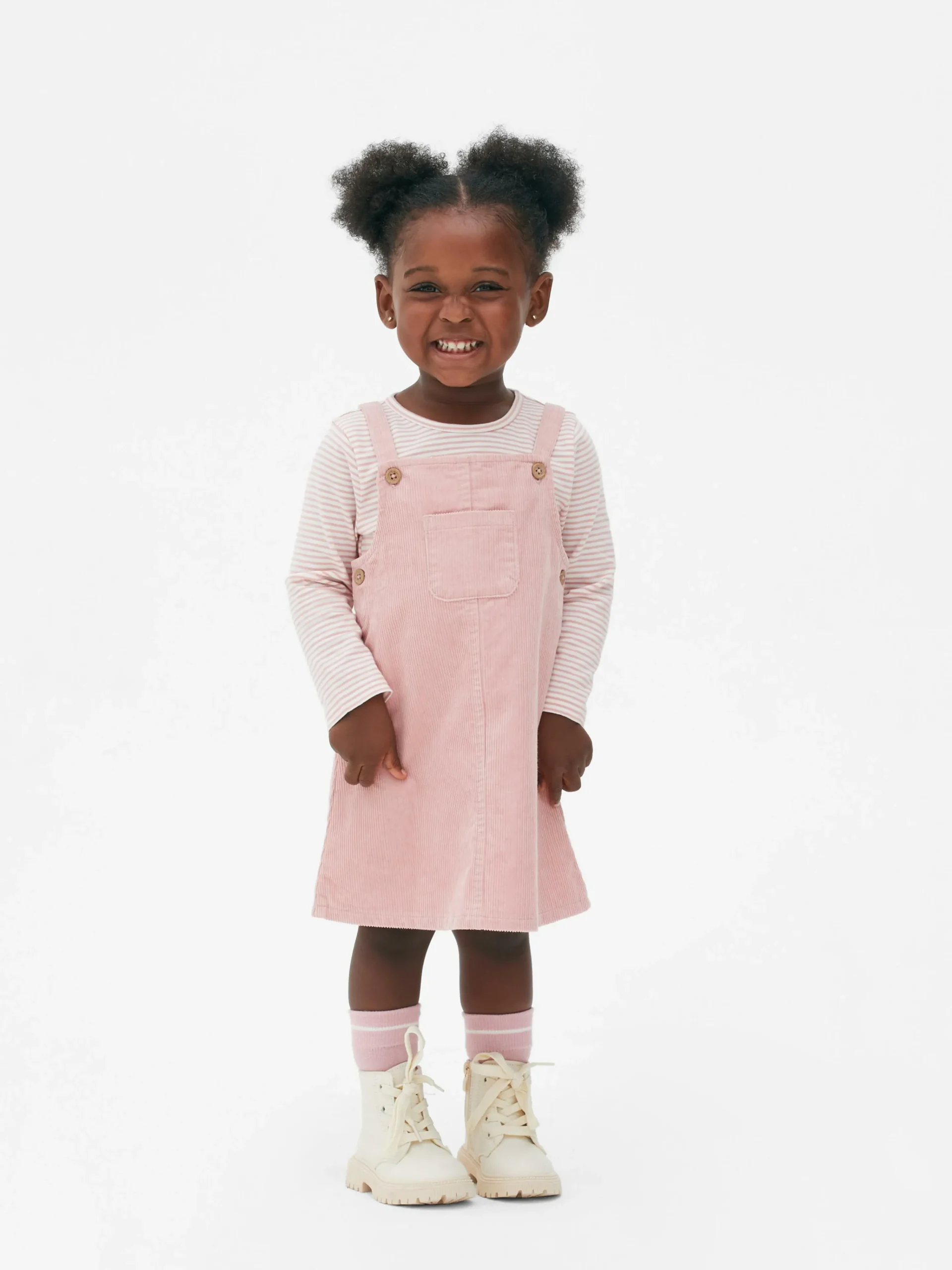 Primark Ensembles Et Tenues|Ensemble T-shirt Rayé Et Robe Chasuble En Velours