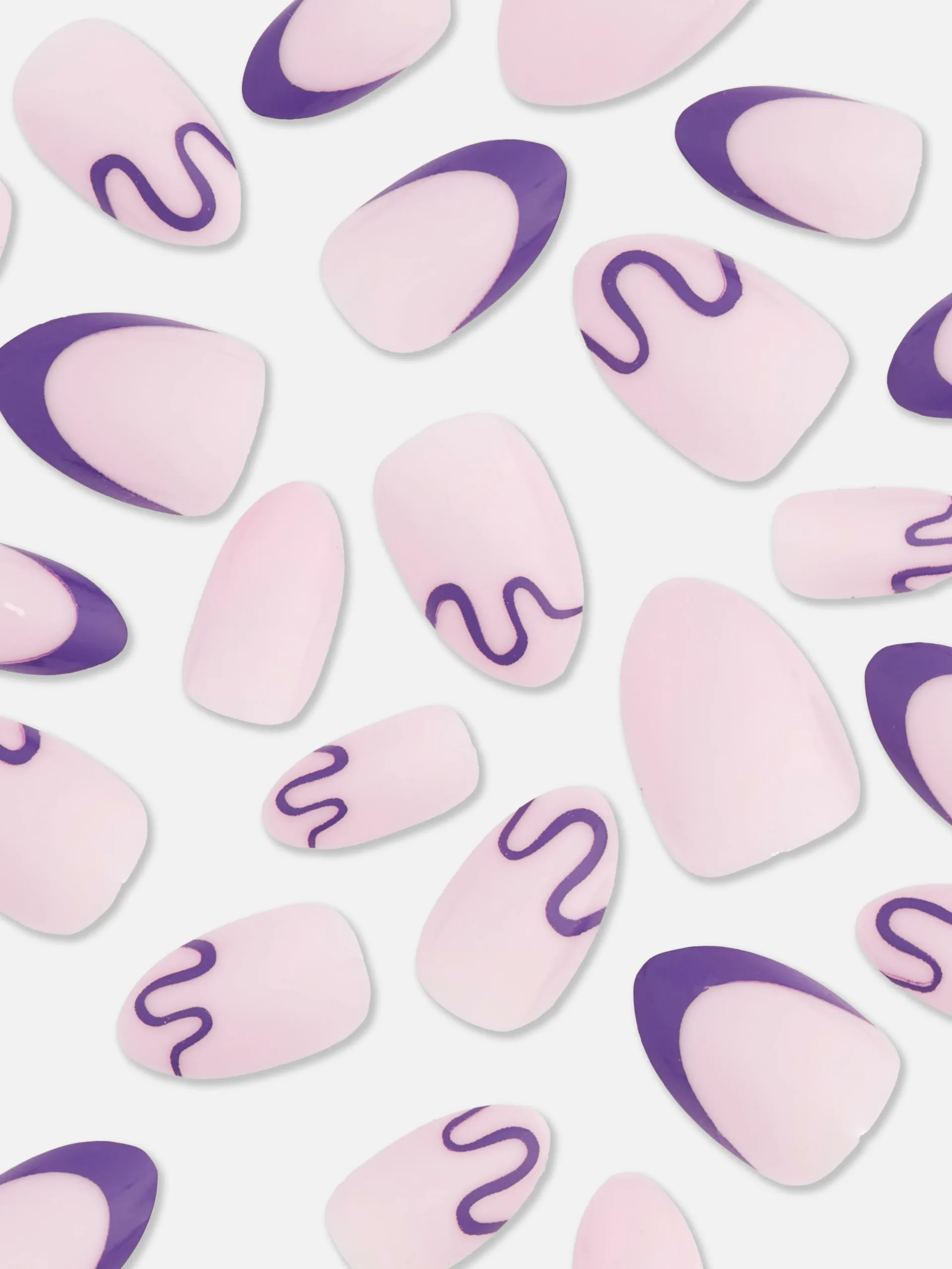 Primark Faux Ongles|Faux Ongles Brillants à Motif Tourbillon En Amande PS...