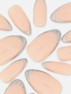 Primark Faux Ongles|Faux Ongles Brillants Pailletés à Bout Pointu PS...