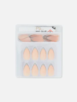 Primark Faux Ongles|Faux Ongles Brillants Pailletés à Bout Pointu PS...