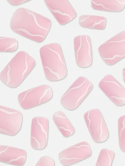 Primark Faux Ongles|Faux Ongles Carrés Brillants Tourbillon PS...