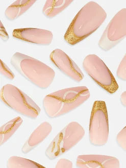 Primark Faux Ongles|Faux Ongles Pointus Glossy à Motif Tourbillons PS...