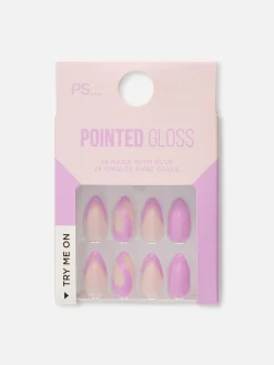 Primark Faux Ongles|Faux Ongles Pointus Glossy à Motif Tourbillons PS...