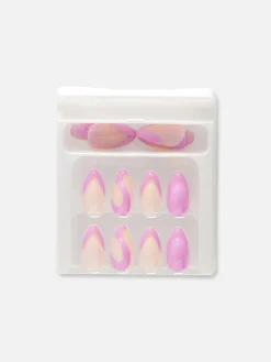 Primark Faux Ongles|Faux Ongles Pointus Glossy à Motif Tourbillons PS...