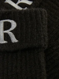 Femme Primark Chapeaux, Gants Et Écharpes|Gants En Maille Côtelée Avec Initiale Brodée