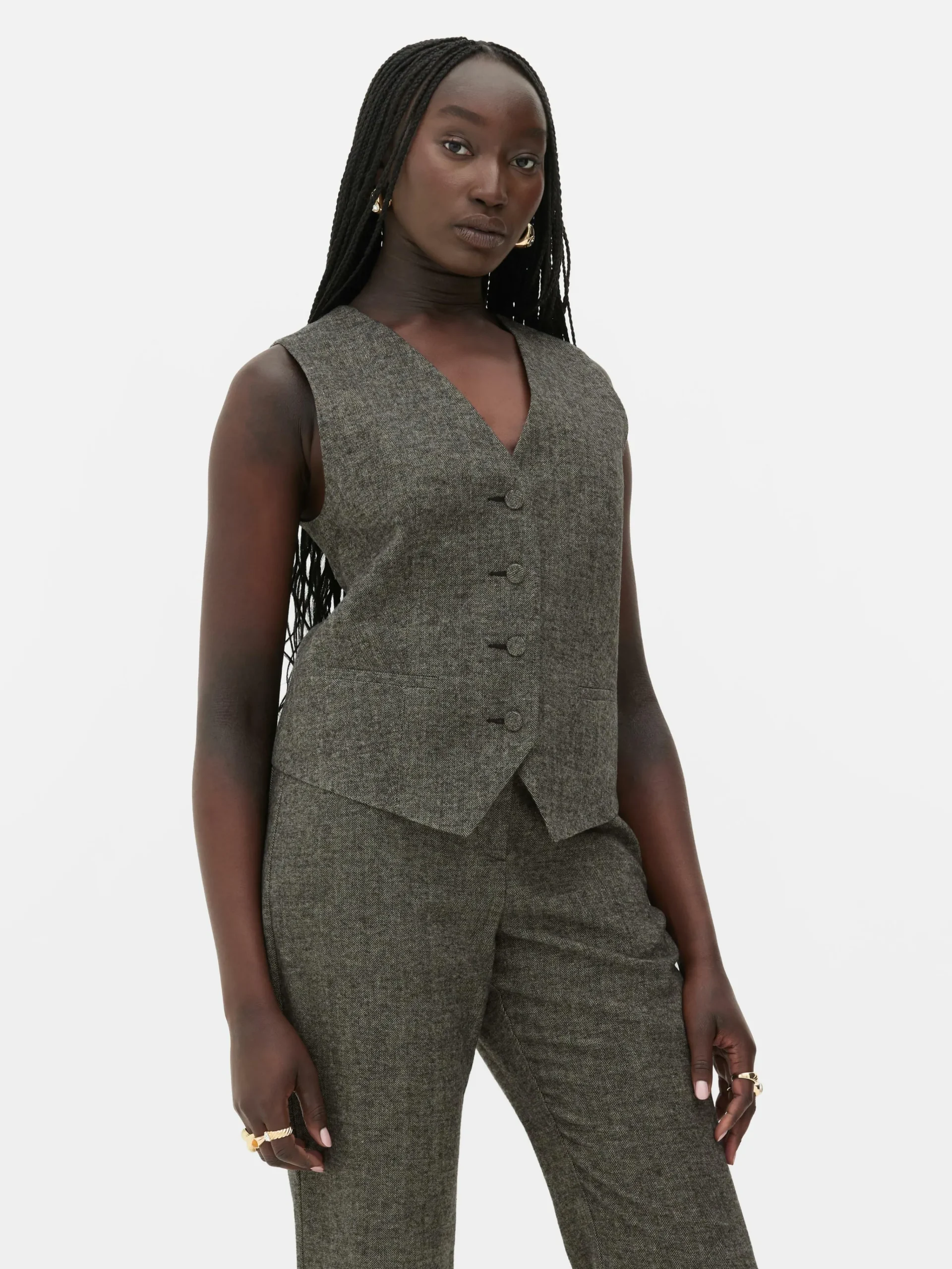 Femme Primark Blazers|Gilet Avec Chevrons à Boutonnage Simple Rita Ora