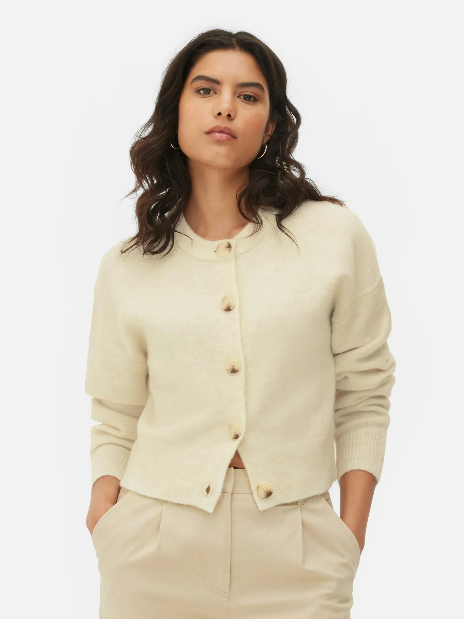 Femme Primark Pulls Et Gilets|Gilet Boutonné à Col Ras-du-cou