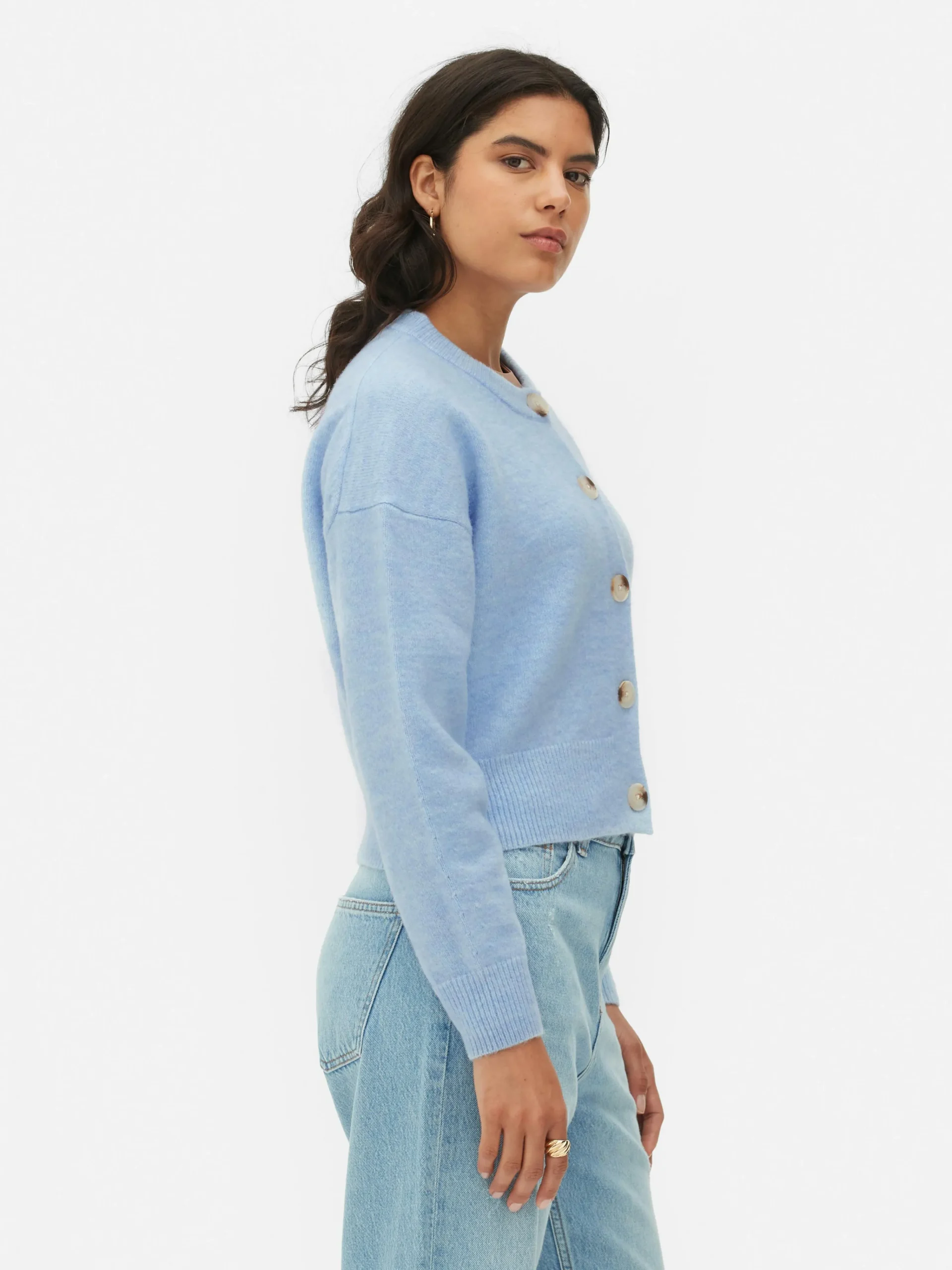 Femme Primark Pulls Et Gilets|Gilet Boutonné à Col Ras-du-cou