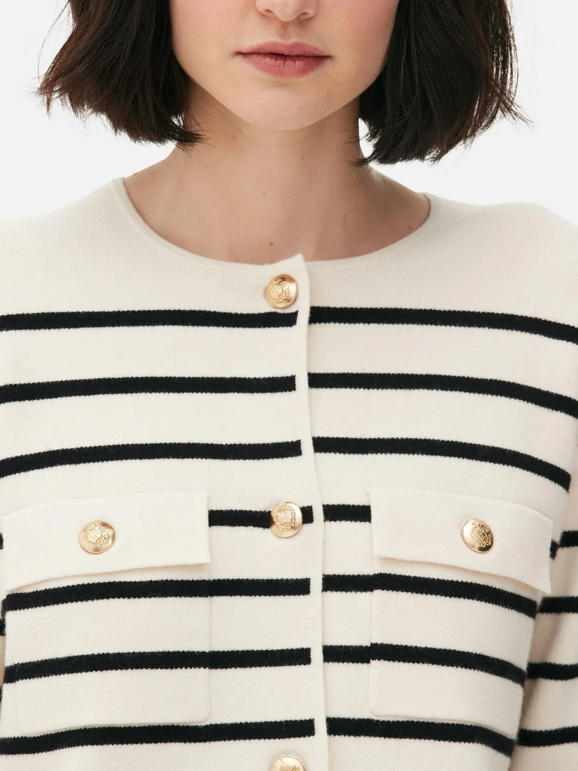 Femme Primark Pulls Et Gilets|Gilet Boutonné à Rayures à Coordonner