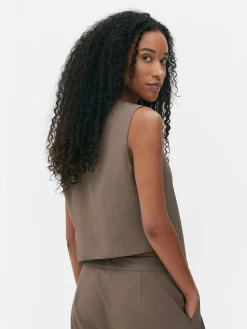 Femme Primark Blazers|Gilet De Costume Asymétrique Boutonné Sur Le Devant