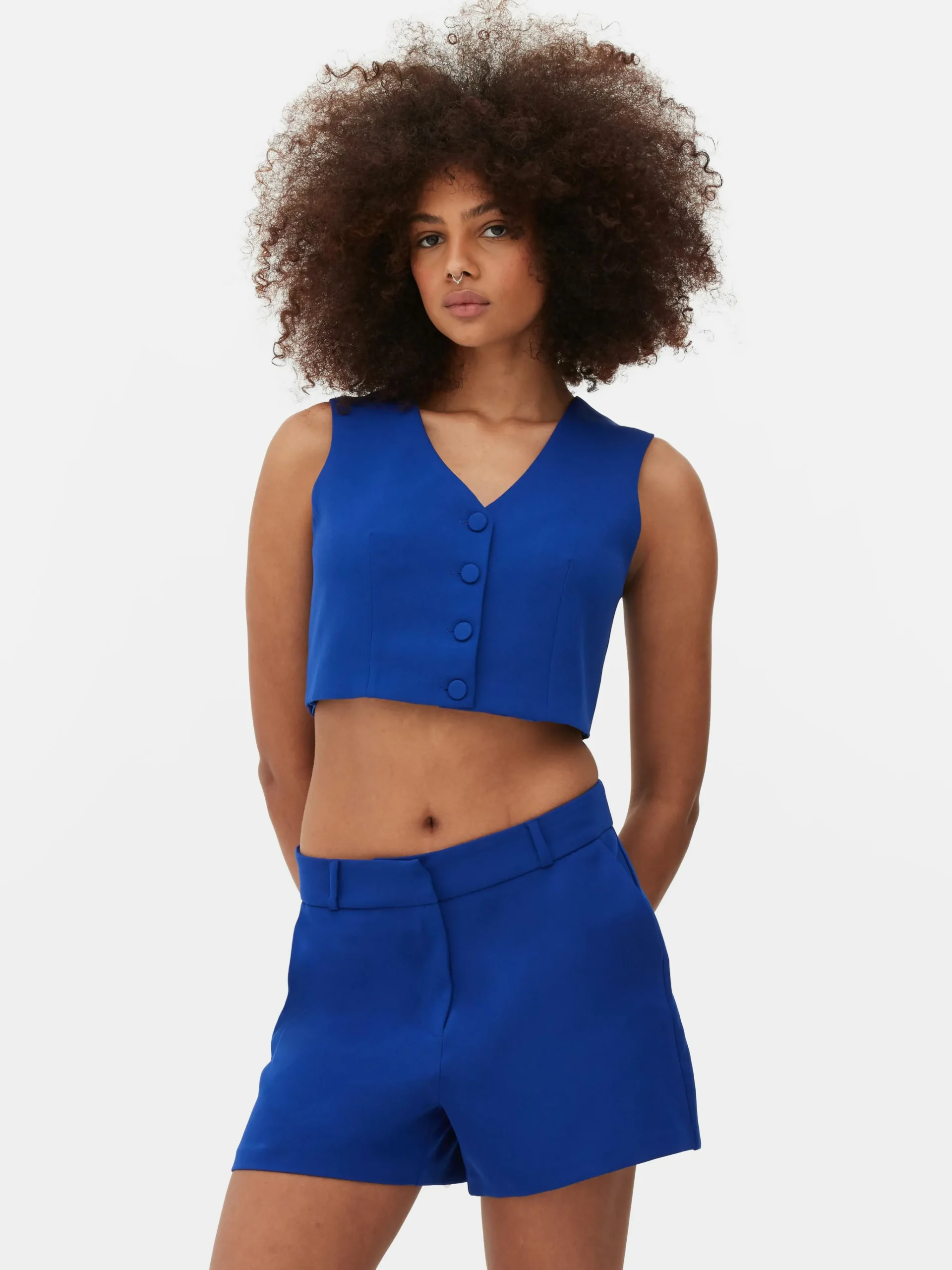 Femme Primark Blazers|Gilet De Costume Court à Boutonnage Simple