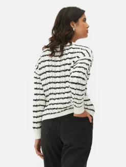 Femme Primark Pulls Et Gilets|Gilet Rayé En Maille Torsadée