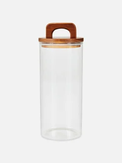 Primark Art De La Table|Grande Boîte En Verre Avec Poignée En Bois
