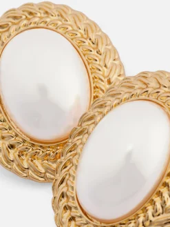 Femme Primark Bijoux|Grands Clous D'oreilles à Fausse Perle Rita Ora