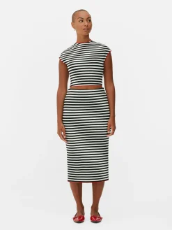 Femme Primark Vêtements Gothiques|Tout Halloween|Haut à Rayures Beetlejuice X Colleen Atwood à Coordonner