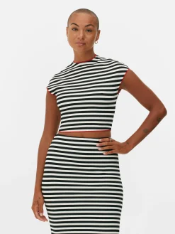 Femme Primark Vêtements Gothiques|Tout Halloween|Haut à Rayures Beetlejuice X Colleen Atwood à Coordonner