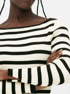 Femme Primark Pulls Et Gilets|Haut Côtelé à Col Bateau