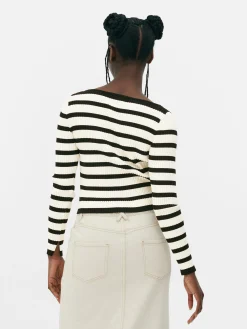 Femme Primark Pulls Et Gilets|Haut Côtelé à Col Bateau