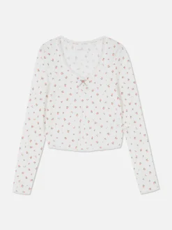 Femme Primark Hauts De Pyjama|Haut De Pyjama Rose En Pointelle à Manches Longues