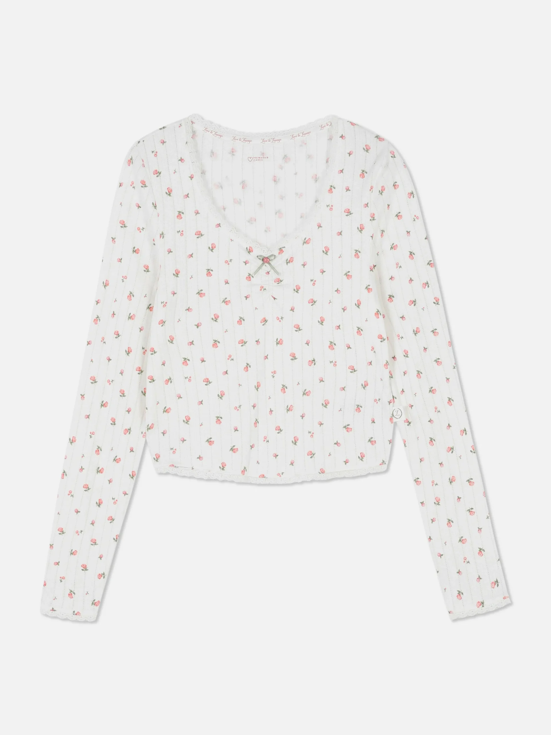 Femme Primark Hauts De Pyjama|Haut De Pyjama Rose En Pointelle à Manches Longues