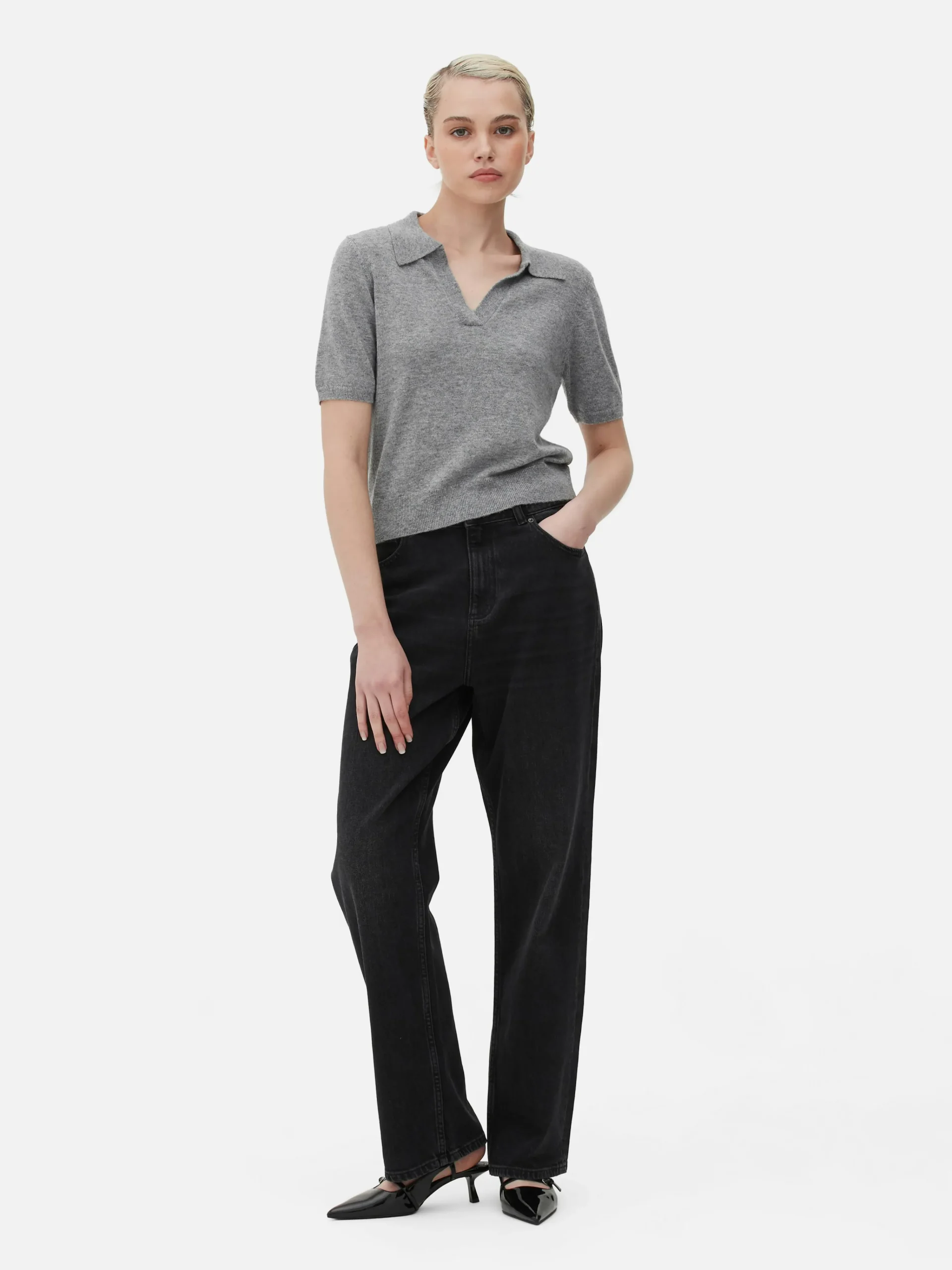 Femme Primark Pulls Et Gilets|Haut En Maille Fine à Col Et Manches Courtes