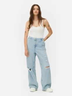 Femme Primark Denim|Jean|Jean Denim Ample à Effet Vieilli
