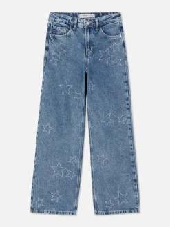 Enfant Primark Jean|Jean Denim Large Avec Motif étoile à Strass