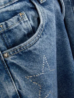 Enfant Primark Jean|Jean Denim Large Avec Motif étoile à Strass