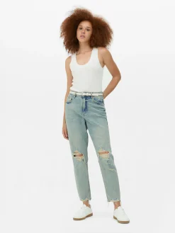 Femme Primark Denim|Jean|Jean Mom En Denim Déchiré