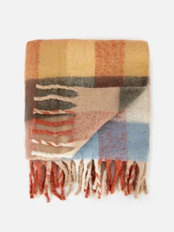 Primark Couvertures Et Jetés De Lit|Jeté De Lit à Carreaux En Tissu Brossé