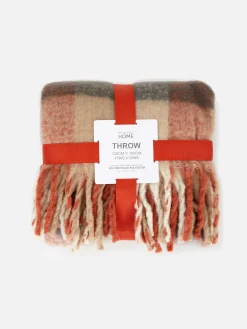 Primark Couvertures Et Jetés De Lit|Jeté De Lit à Carreaux En Tissu Brossé