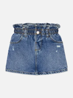 Enfant Primark Jupes|Jupe En Jean à Taille Froncée Effet Vieilli