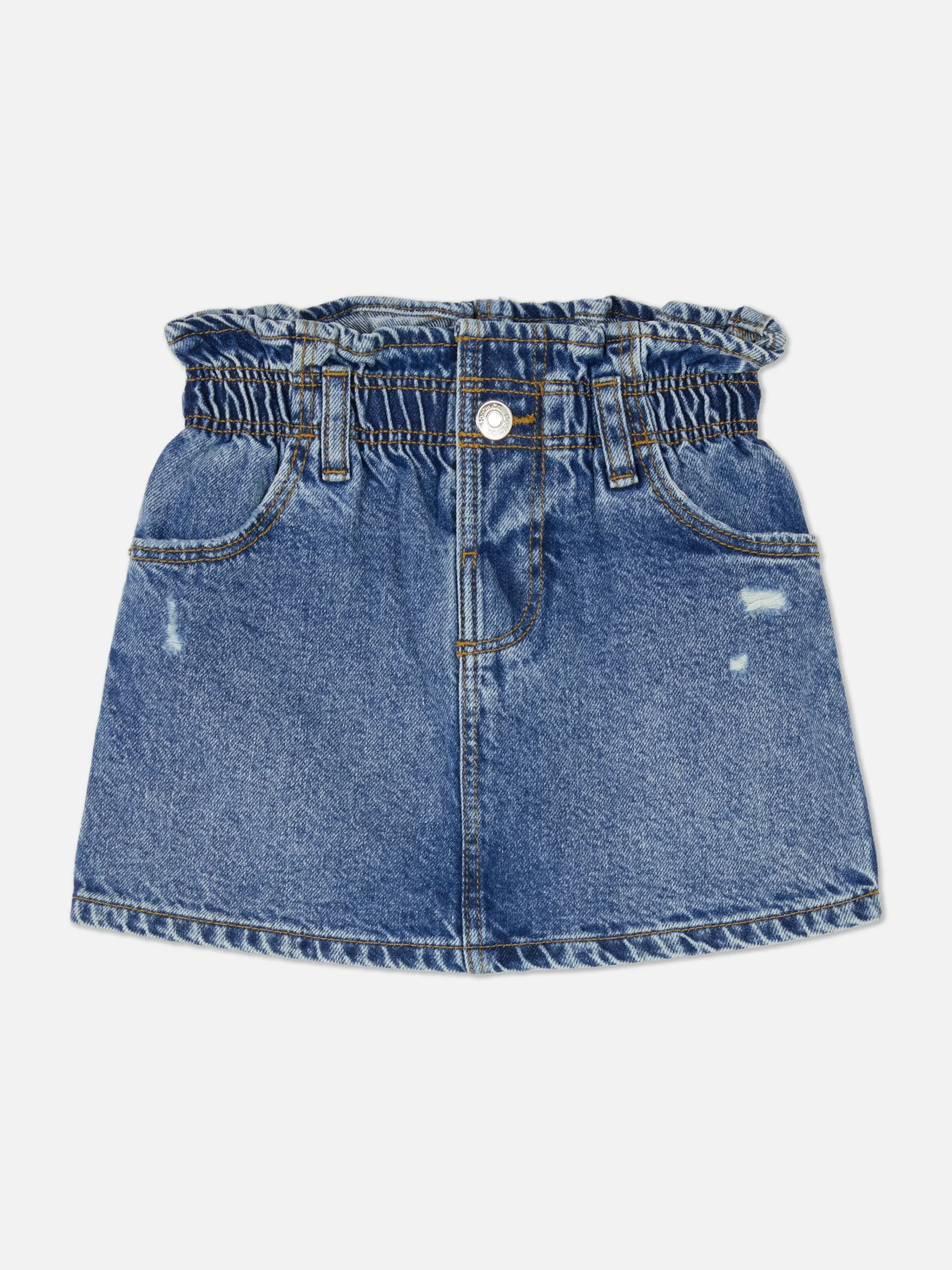 Enfant Primark Jupes|Jupe En Jean à Taille Froncée Effet Vieilli