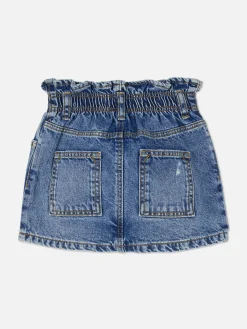 Enfant Primark Jupes|Jupe En Jean à Taille Froncée Effet Vieilli