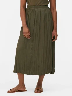 Femme Primark Jupes|Jupe Mi-longue Plissée En Satin