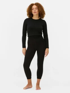Femme Primark Collants|Pantalons Et Leggings|Legging Court Doublé En Velours