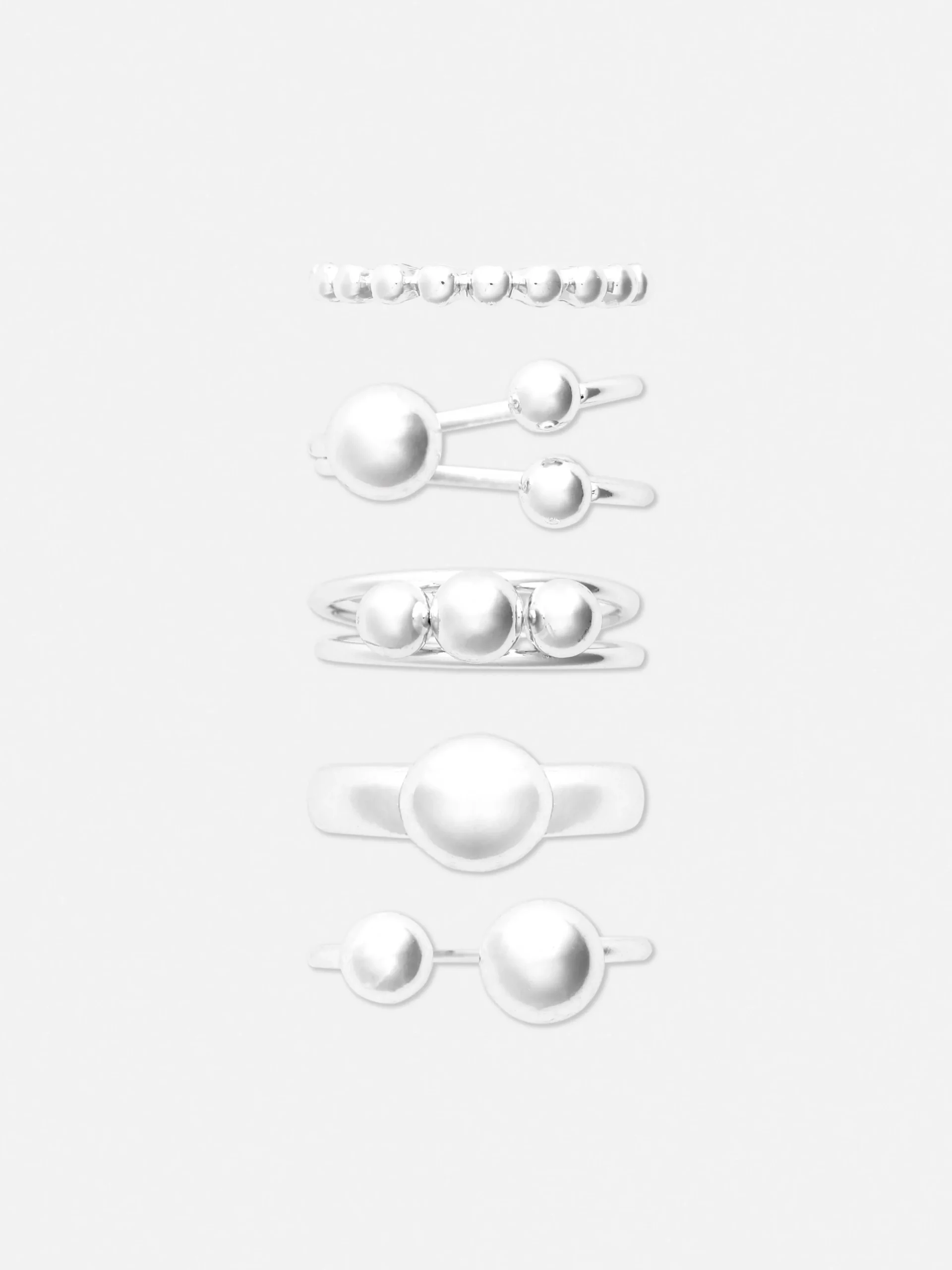 Femme Primark Bijoux|Lot De 5 Bagues Orbes à Superposer