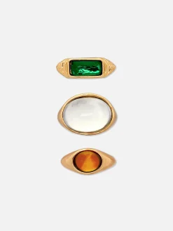 Femme Primark Bijoux|Lot De 3 Bagues épaisses à Fausses Gemmes Rita Ora