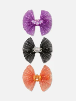Enfant Primark Déguisements Halloween Pour Enfants|Accessoires Halloween|Lot De 3 Barrettes D'Halloween à Nœud Pailleté