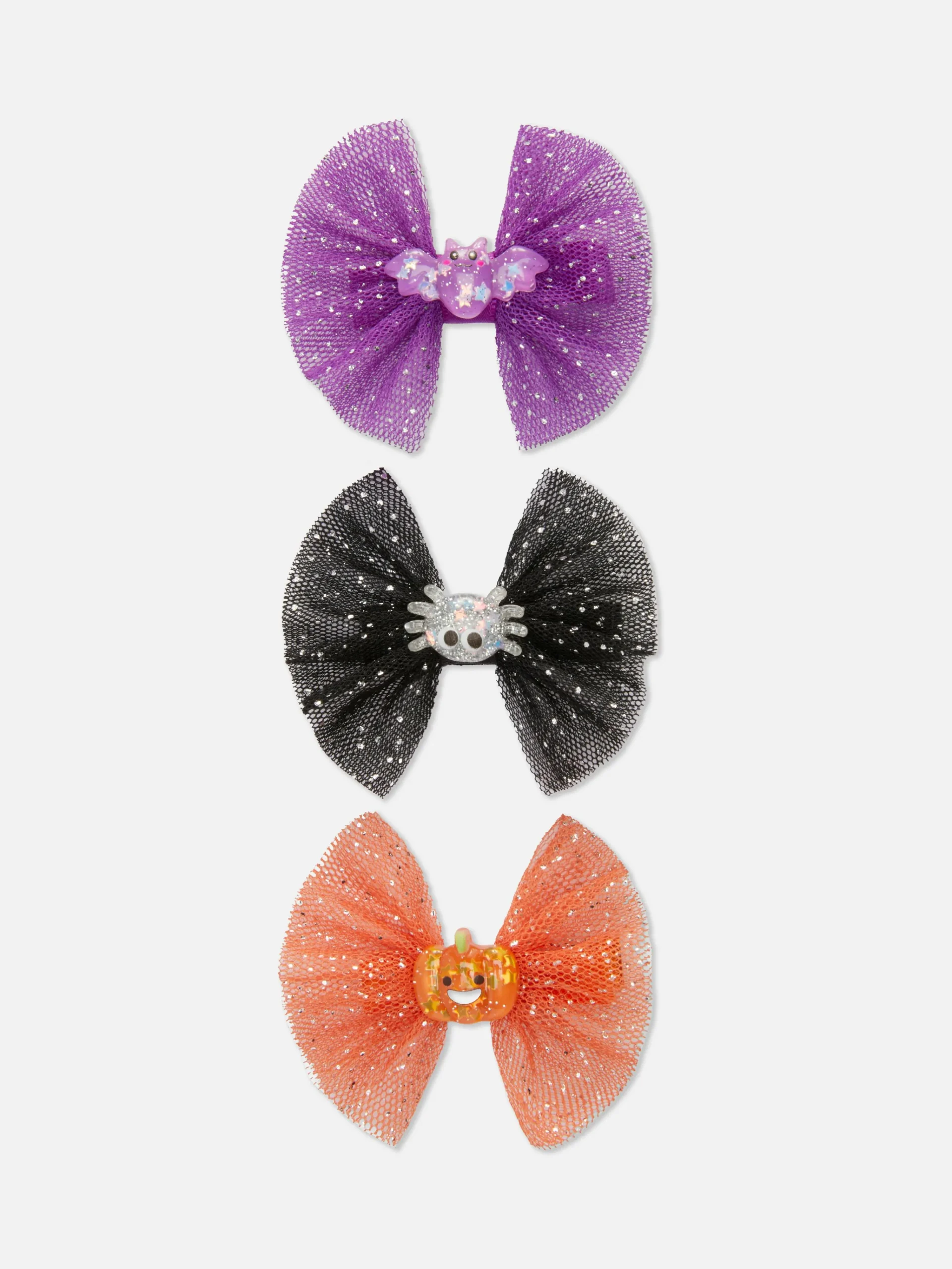 Enfant Primark Déguisements Halloween Pour Enfants|Accessoires Halloween|Lot De 3 Barrettes D'Halloween à Nœud Pailleté