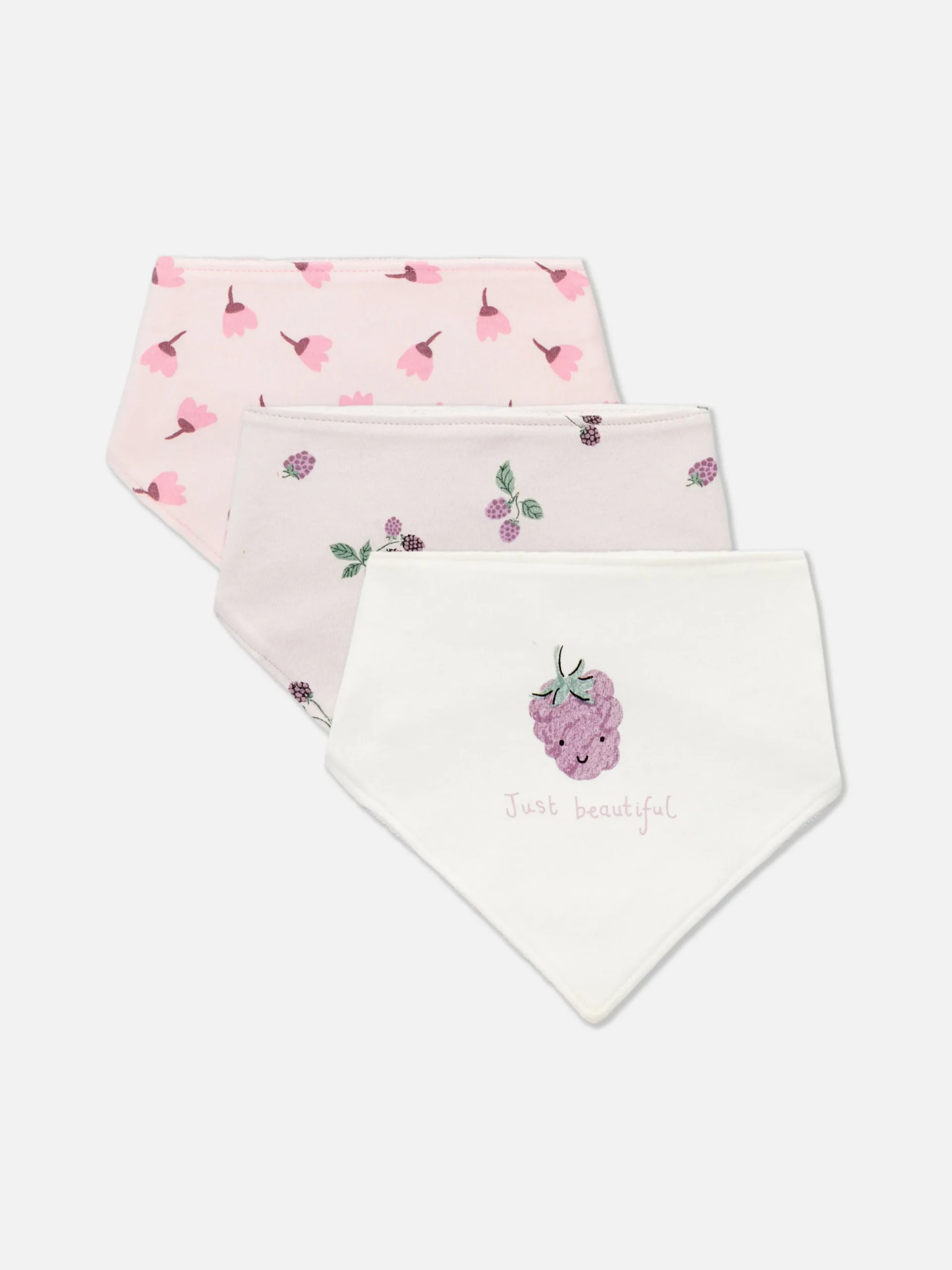 Enfant Primark Alimentation Et Sevrage|Lot De 3 Bavoirs Façon Bandana à Motif Fruits Rouges