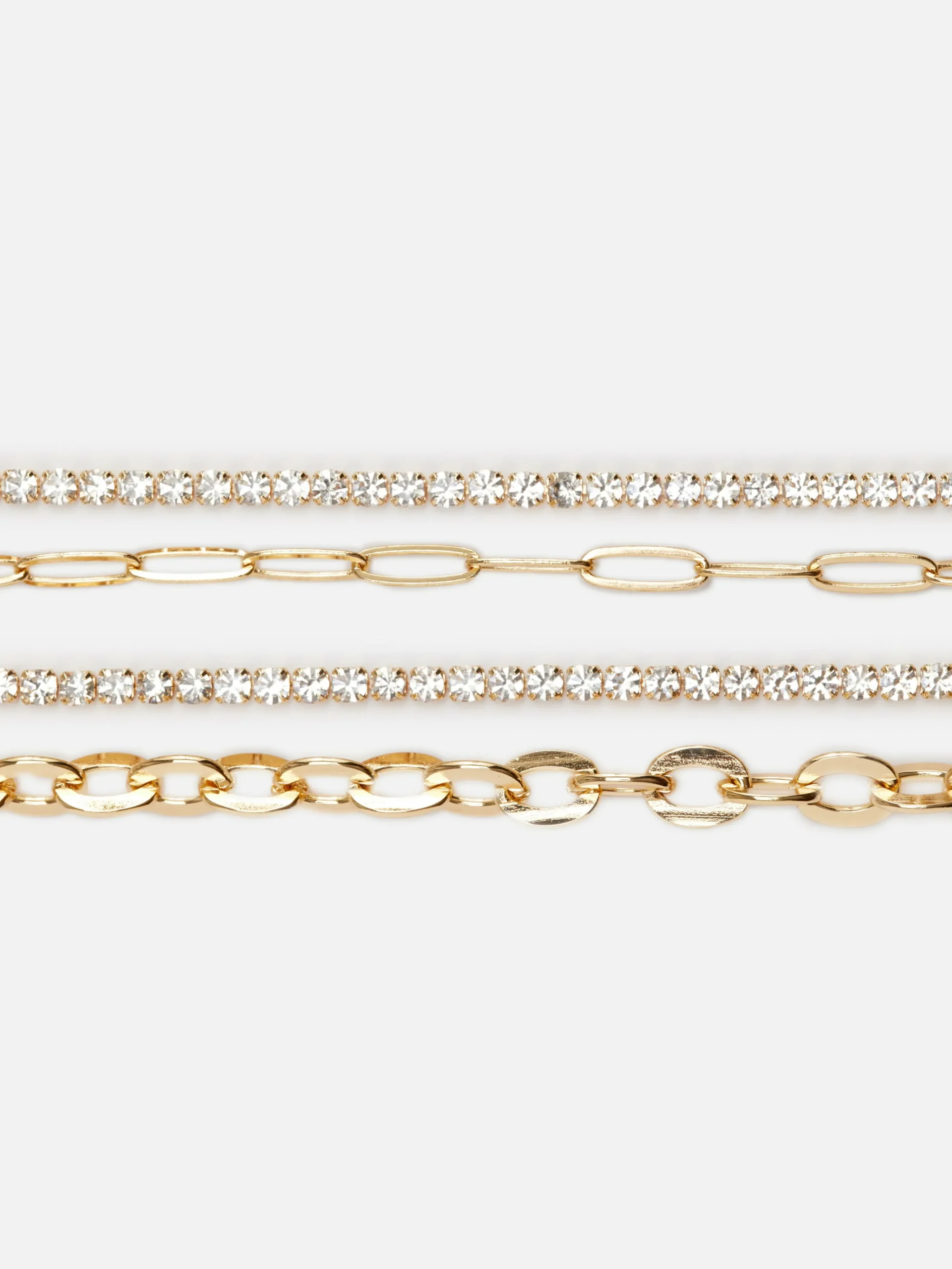 Femme Primark Bijoux|Lot De 4 Bracelets Chaîne à Strass