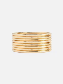 Femme Primark Bijoux|Lot De 8 Bracelets Joncs Métallisés