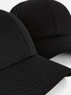 Homme Primark Chapeaux, Gants Et Écharpes|Lot De 2 Casquettes De Baseball Tissées